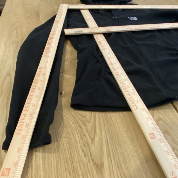 North Face full Zip Micro Fleece jacket womens large black Shell Hooded Logo - Picture 7 of 12